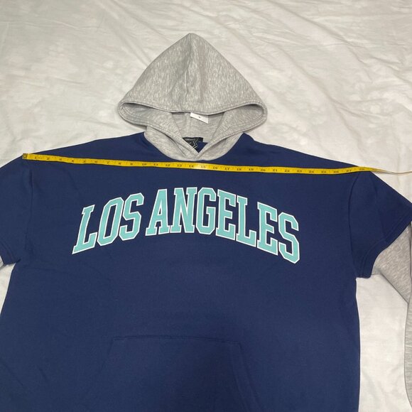 Forever 21 Unisex Navy & Gray “Los Angeles” Hoodie – Fits Men & Women – Size S – - Picture 8 of 10